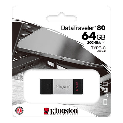 Pendrive Kingston 64 Gb Tipo C Datatraveler 80 Negro – imagen 4