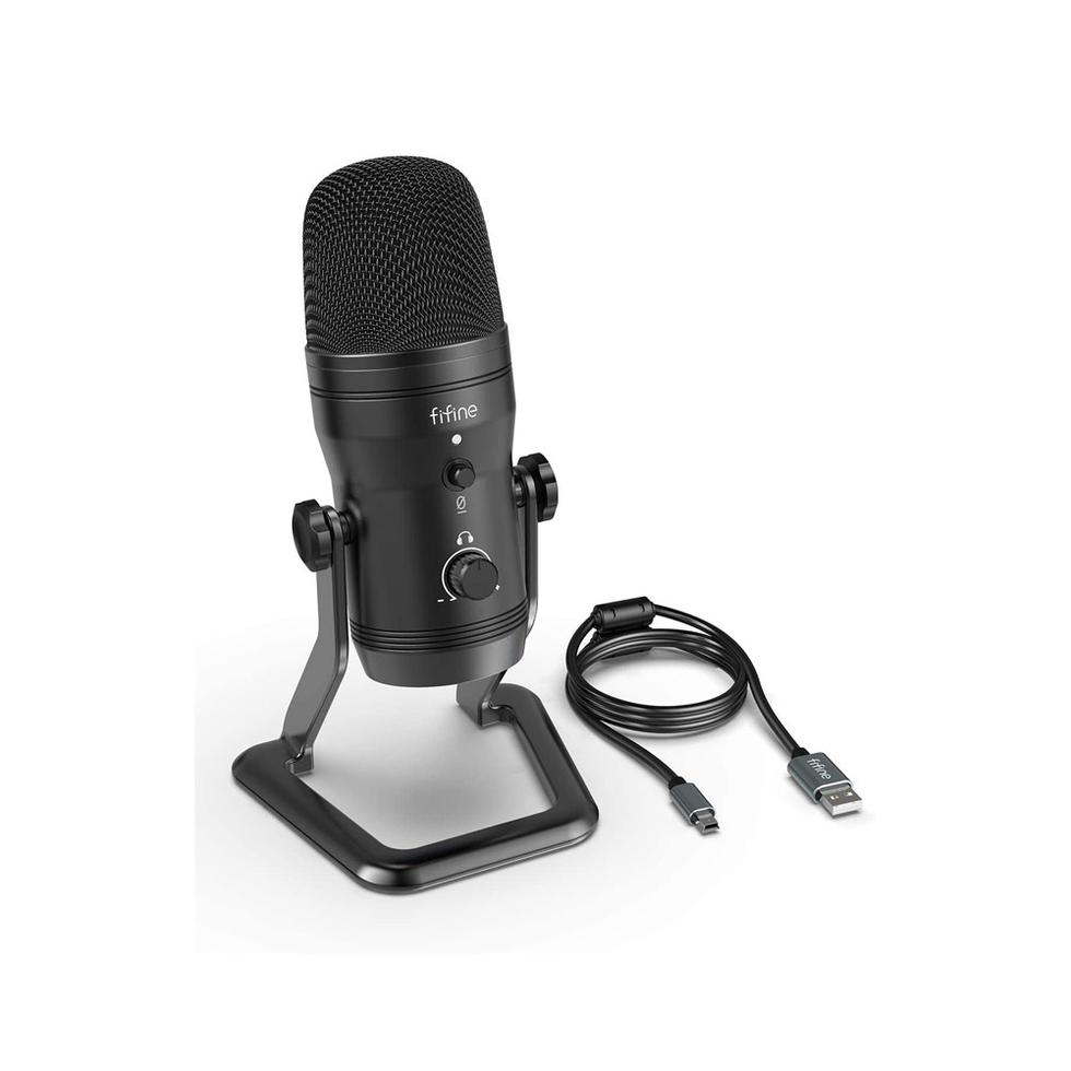Micrófono Fifine K690B Cardioide Bidireccional USB Negro – imagen 6