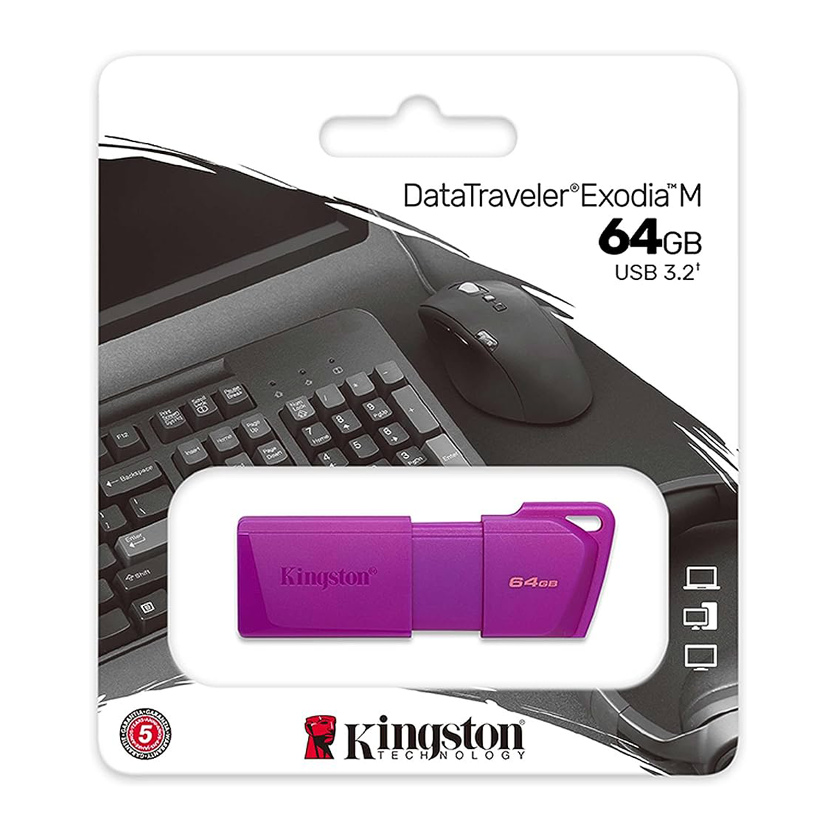 Pendrive Kingston Datatraveler Exodia M 64 Gb 3.2 Purpura