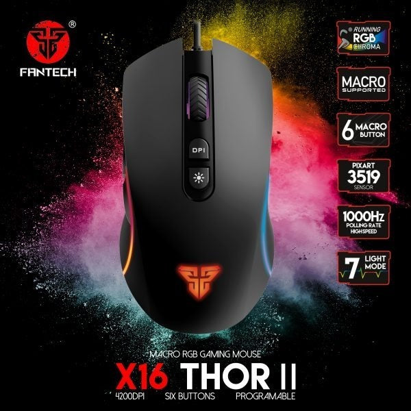 Mouse Gamer Fantech X16 Thor II 4200 Dpi Negro – imagen 4