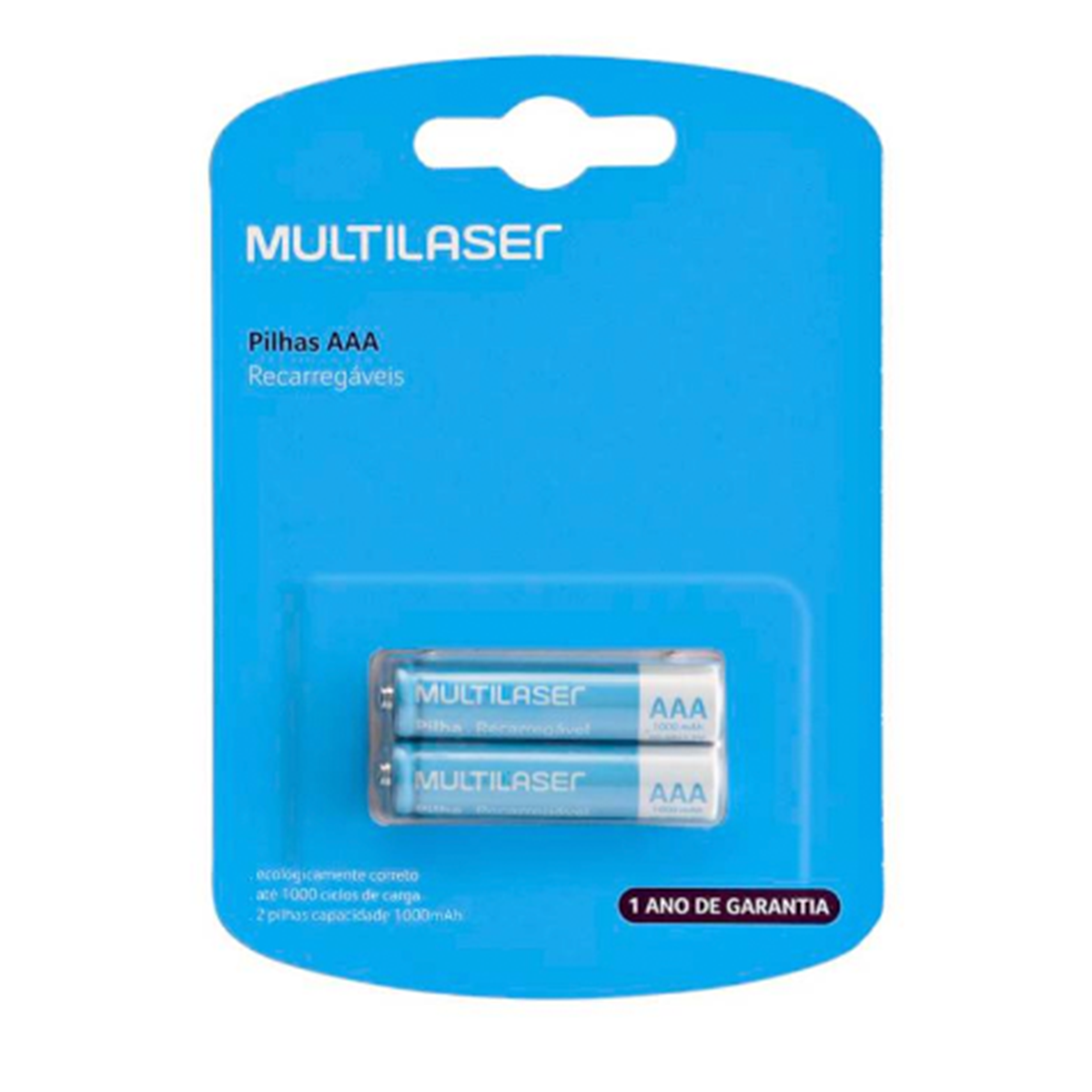 Pilas Recargables Multilaser AAA 1000 Mah 2 Unidades