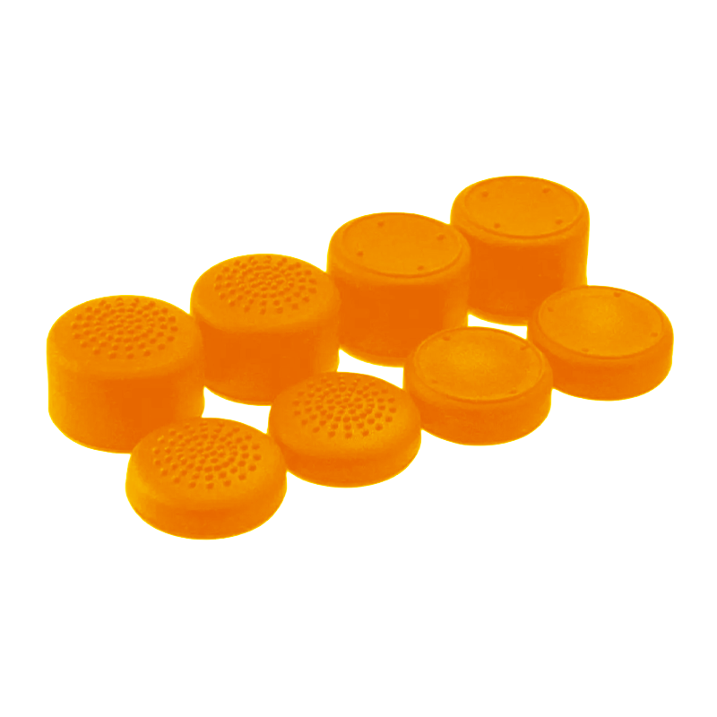 Set Gomas Analogos Thumbs Grips Para Ps4 Ps5 8 en 1 Naranjo
