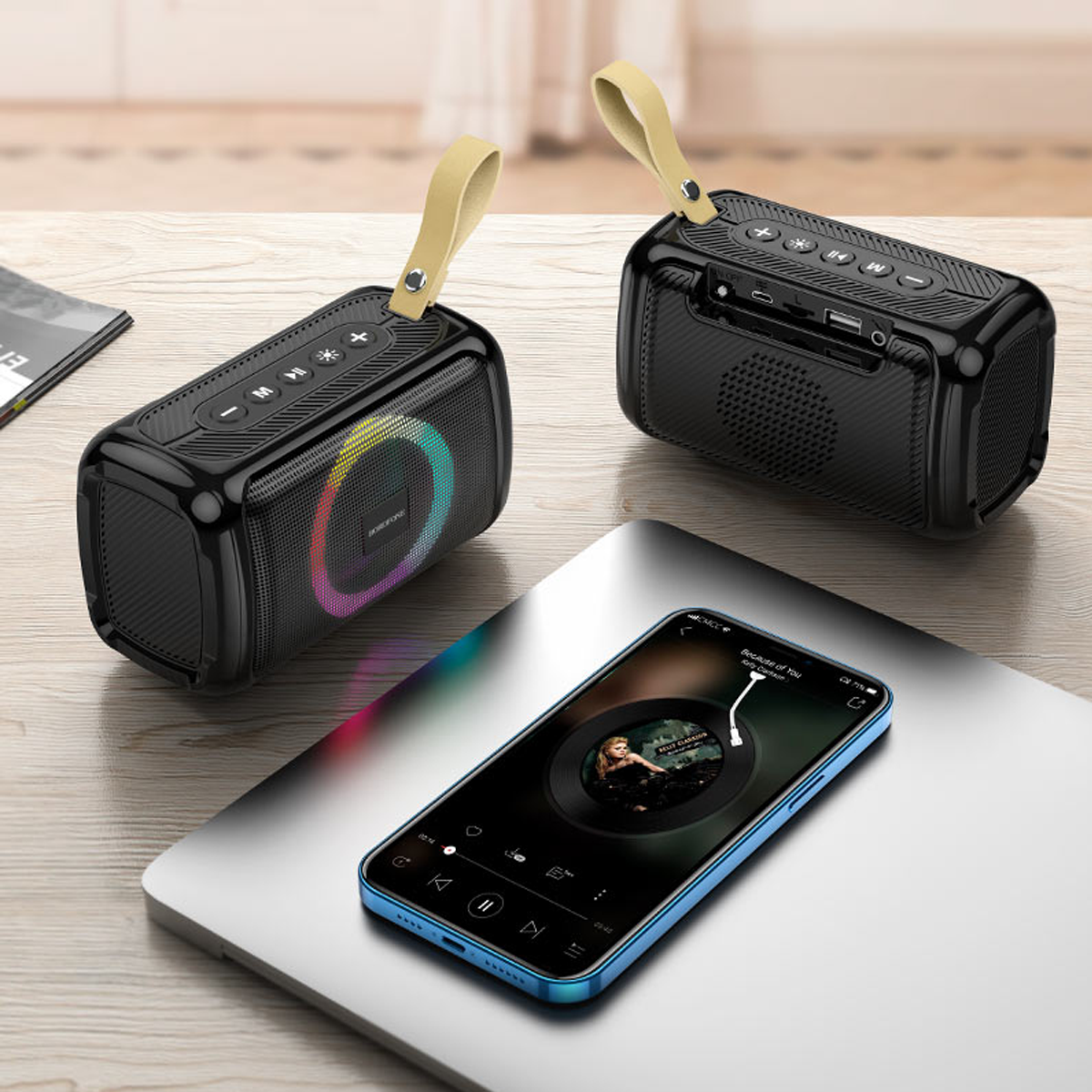 Parlante Inalambrico Bluetooth Borofone Br17 Usb Aux Negro – imagen 3