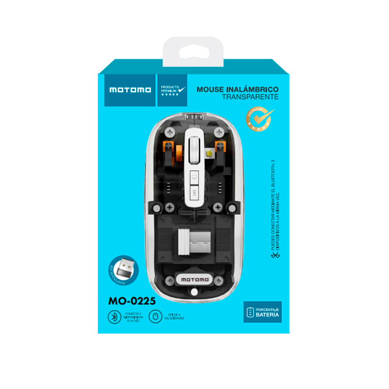 Mouse Inalambrico Motomo Mo-0225 1600 Dpi Negro – imagen 3