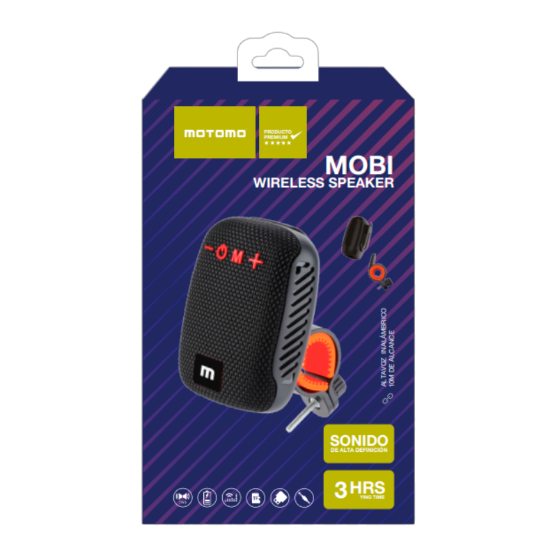 Parlante Bluetooth Para Bicicletas Motomo Mobi Negro – imagen 3