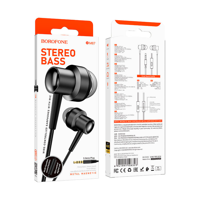 Audífonos In Ear 3.5mm Borofone Bm87 Negro – imagen 3