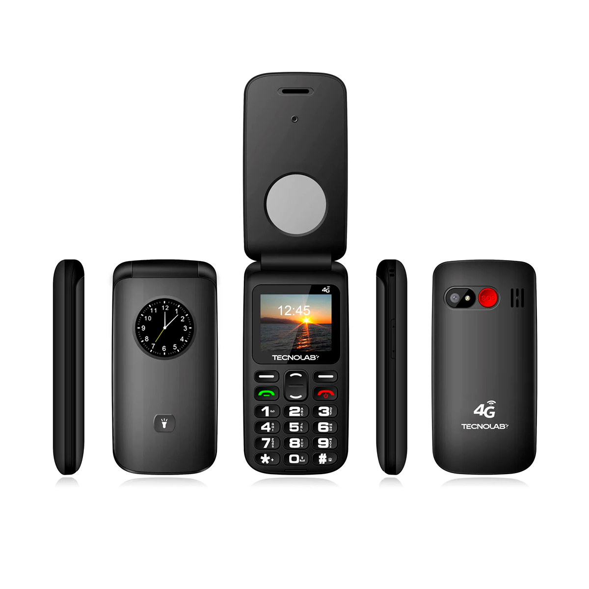 Teléfono Senior Tecnolab 4G BT 1.77" Adulto Mayor TL886 Negro