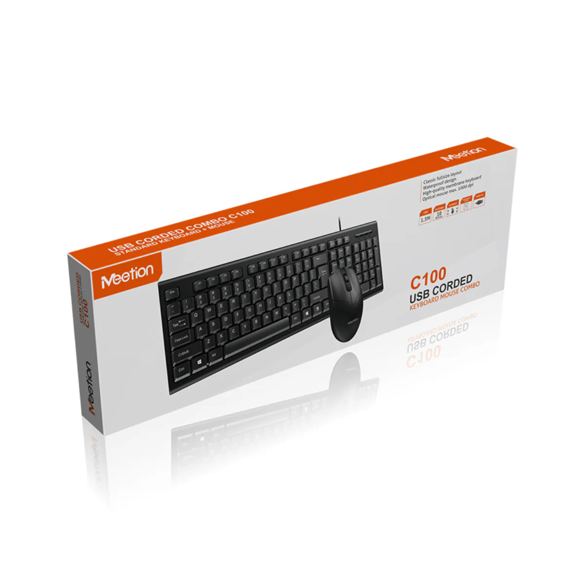 Kit Teclado + Mouse Alambrico Meetion Mt-C100 Español Negro – imagen 3
