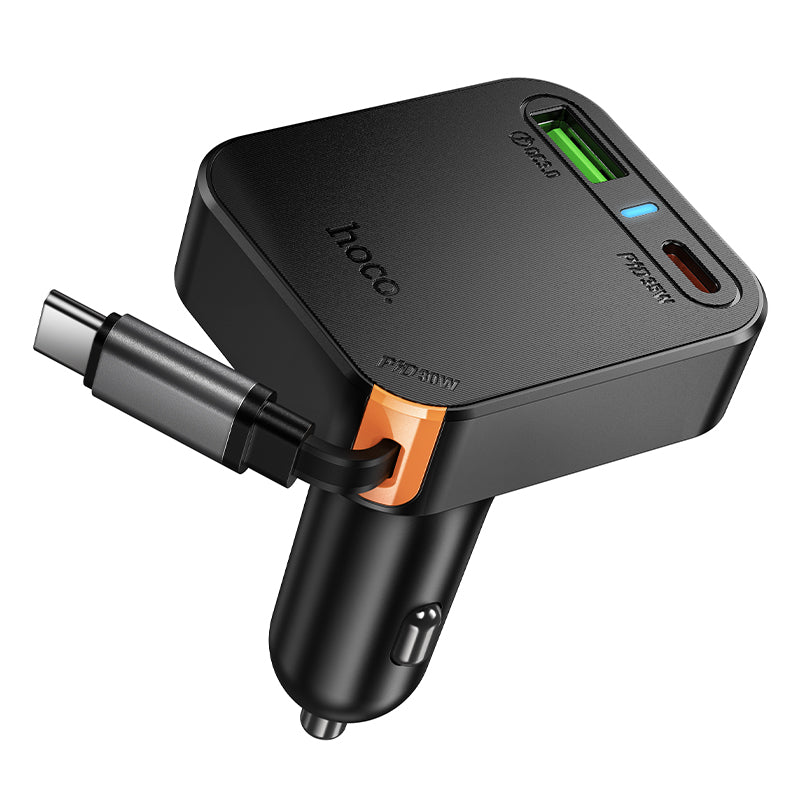 Cargador De Auto Dual Usb Tipo C Hoco Nz18 65w + Cable Tipo C – imagen 4