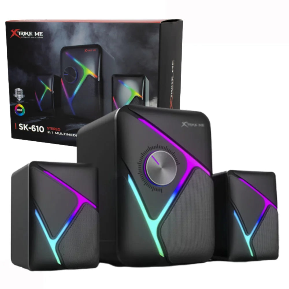 Parlante Subwoofer Gamer Xtrike Me 2.1 Sk-610 Rgb Negro – imagen 2
