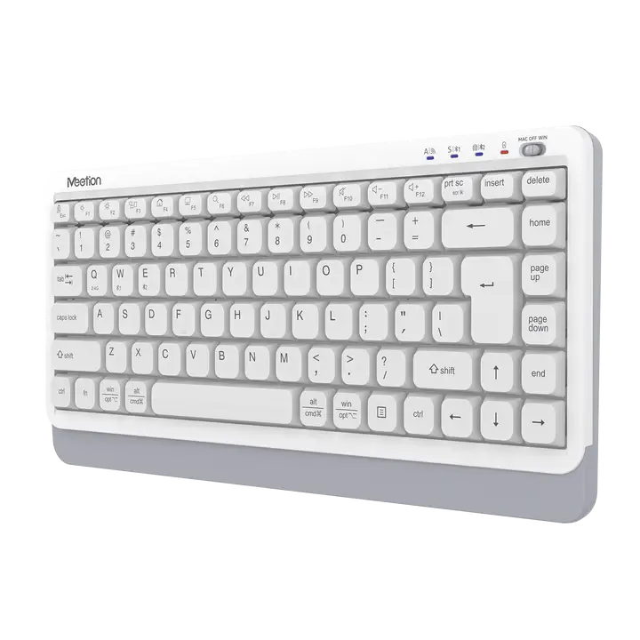 Teclado Mini Inalambrico Dual 2.4g + Bluetooth Meetion BTK500 Blanco – imagen 3