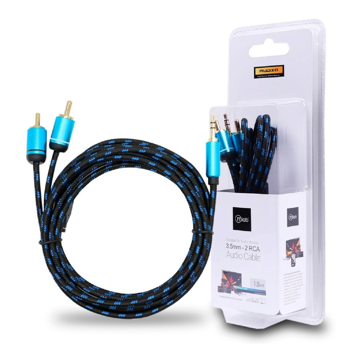Cable De Audio Rca X2 1.8m Microlab Premium