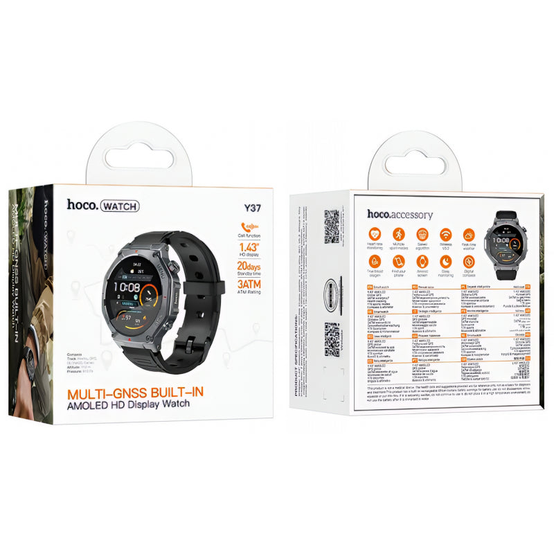 Reloj Smartwatch Hoco Y37 Amoled Gps Llamada Bluetooth Negro – imagen 4