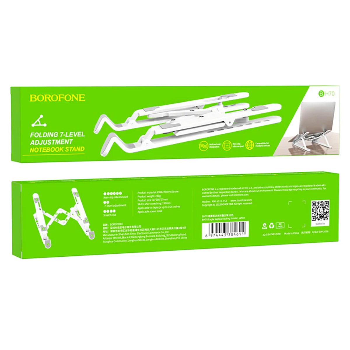 Soporte Stand Aluminio Notebook Portatil Borofone BH70 Eagle Blanco – imagen 3