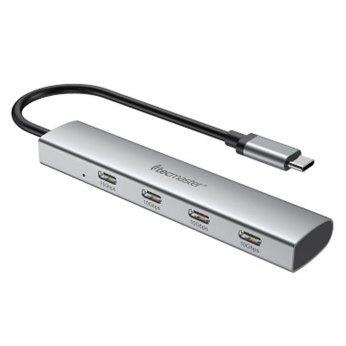 Adaptador Hub Tipo C 4 en 1 Aluminio Tecmaster Gris