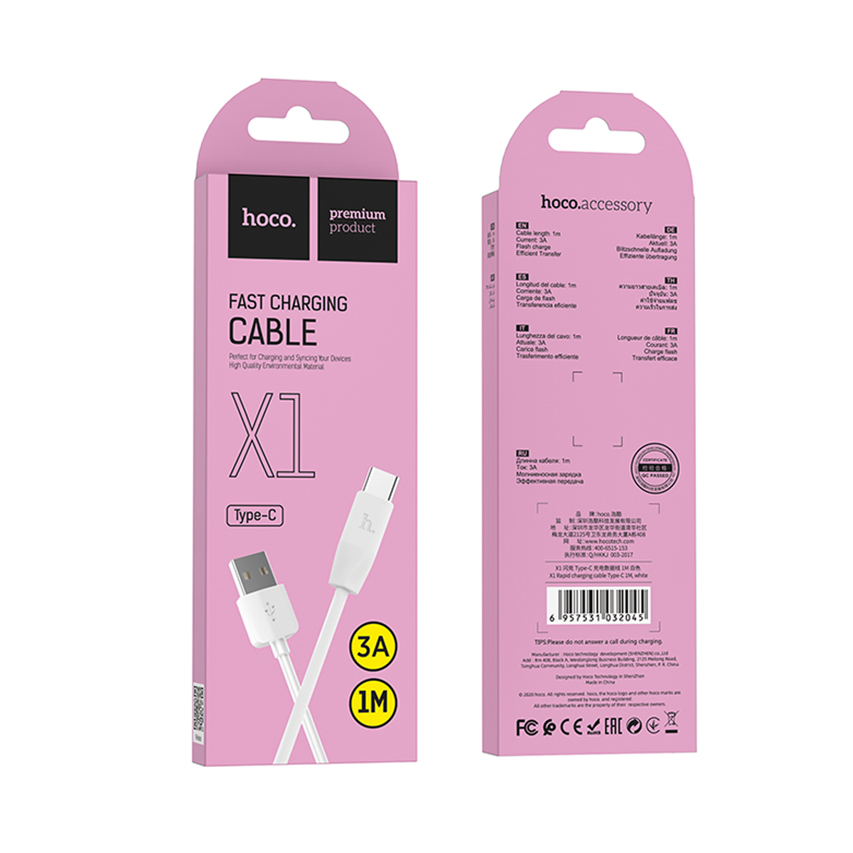 Cable Usb a Tipo C Hoco X1 Blanco – imagen 3