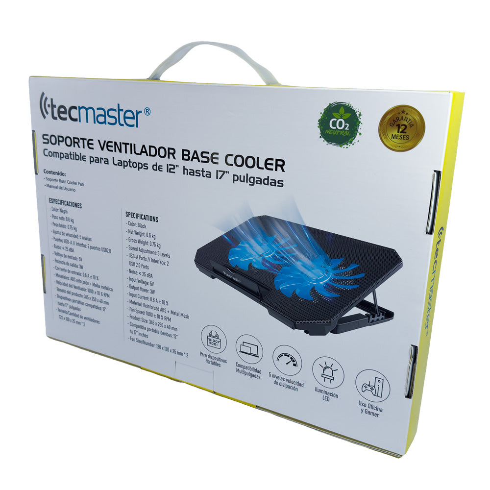 Soporte Ventilador Base Cooler Dual Tecmaster Tm-100564 Negro – imagen 5
