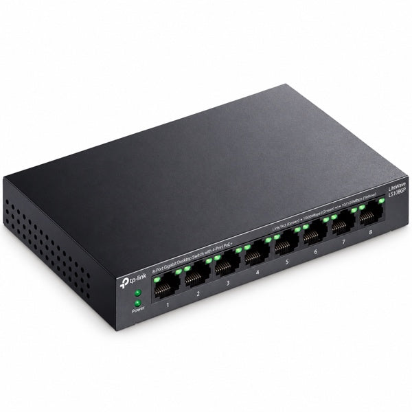 Switch TP-Link LS108GP 8 Puertos Gigabit PoE+ 62W Desktop