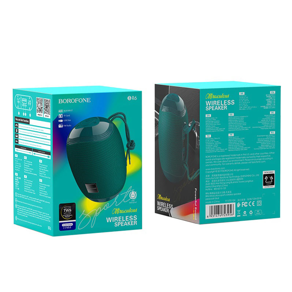 Parlante Bluetooth Borofone Br6 Azul Electrico