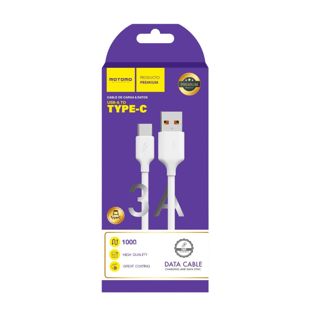 Cable Usb Tipo C 3a 1 Metro Motomo Blanco – imagen 2