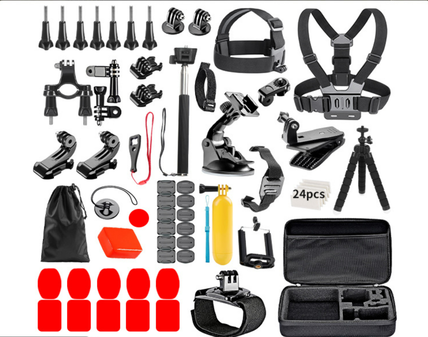 Kit Accesorios 84 en 1 Maleta Gopro Cámara Deportiva Negro – imagen 3