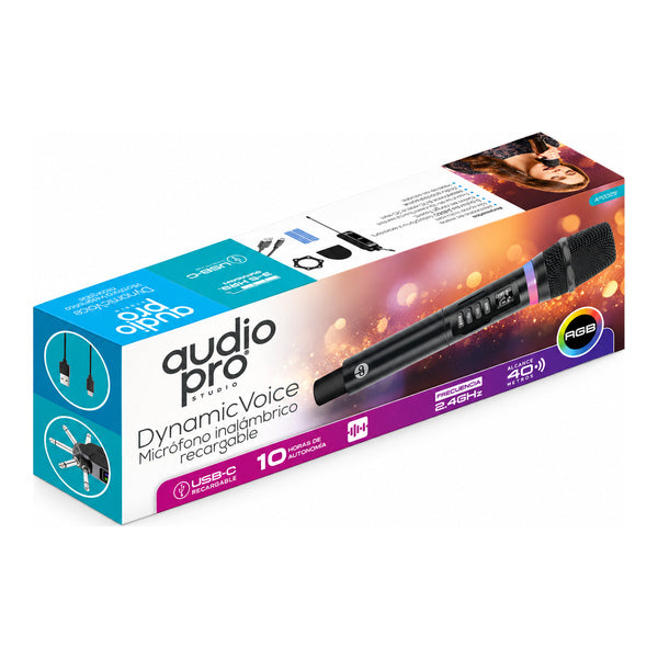 Micrófono Inalámbrico Recargable Audio Pro AP02120 USB Tipo C 6.35 mm