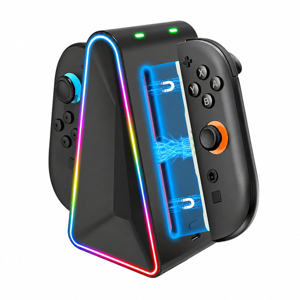 Estación de Carga RGB 4 en 1 para Nintendo Switch 2 Joypad