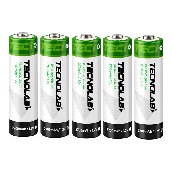 Pack 5 Pilas Recargables AA Tecnolab 2700mAh Ni-MH TL727