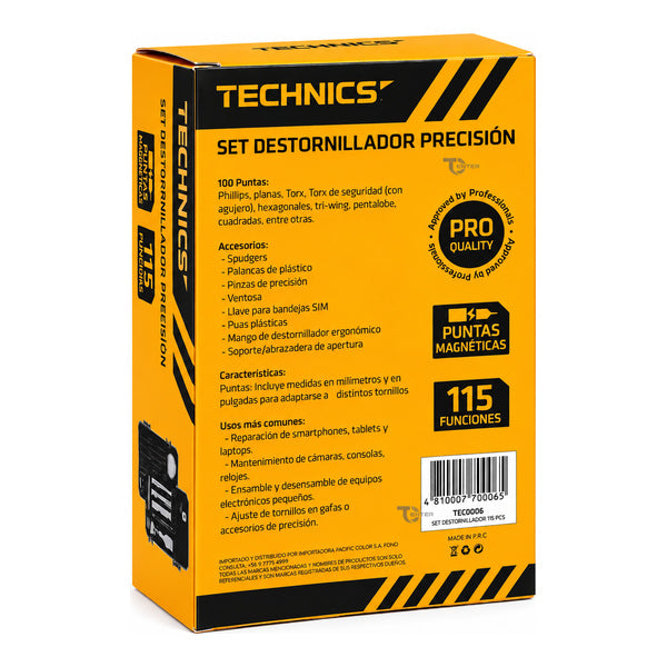Set Destornillador de Precisión Technics TEC0006 115 Funciones
