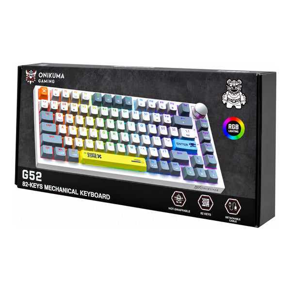 Teclado Gamer Mecánico Onikuma G52 RGB 82 Teclas Blanco