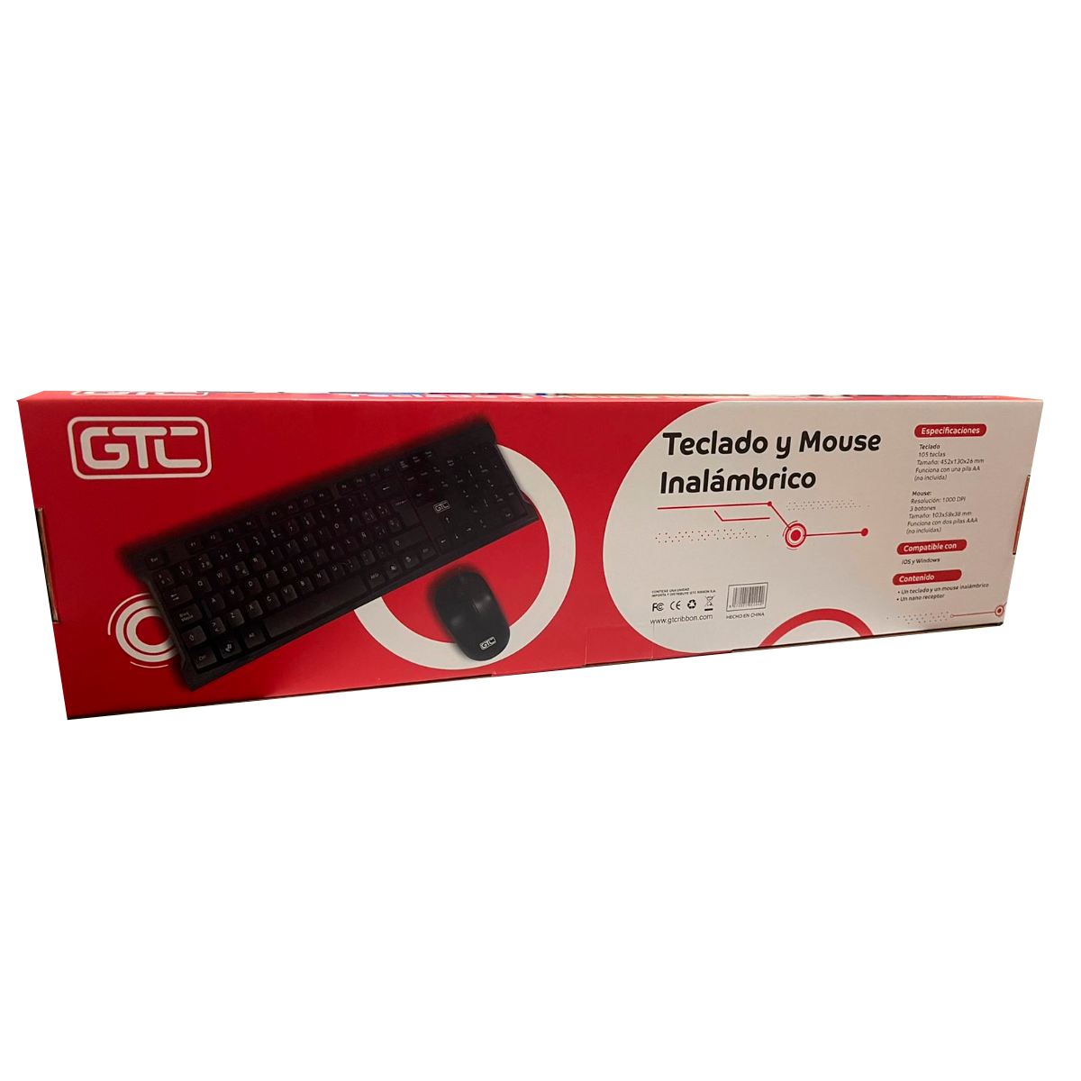 Kit Teclado y Mouse Inalámbrico Gtc Cbg-020 Negro – imagen 4