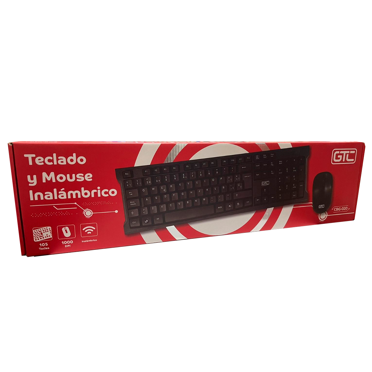 Kit Teclado y Mouse Inalámbrico Gtc Cbg-020 Negro