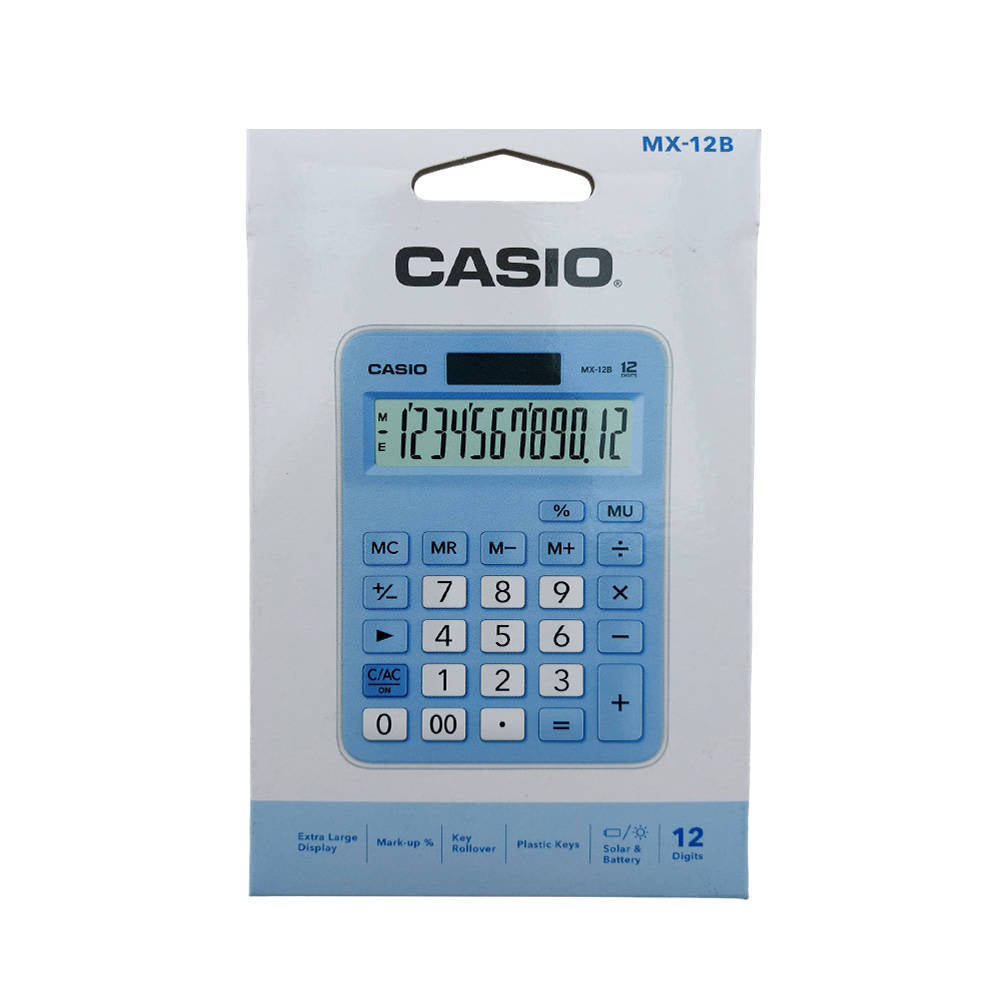 Calculadora Escritorio Casio Mx-12b 12 Digitos Color Azul – imagen 3