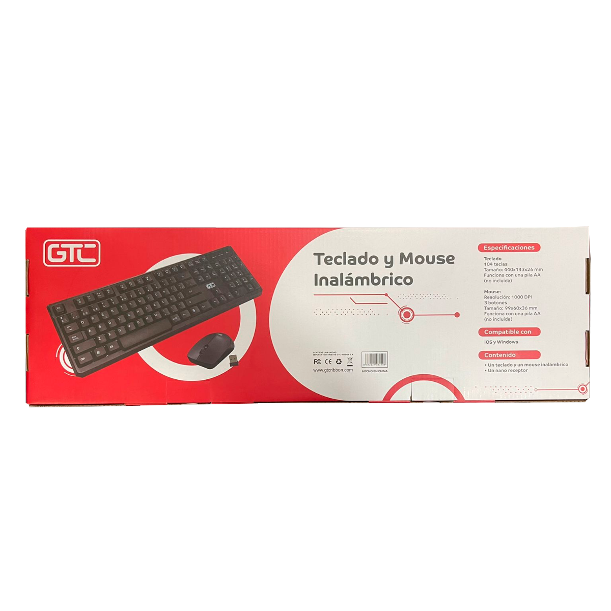 Kit Teclado y Mouse Inalámbrico Gtc Cbg-023 Negro – imagen 4