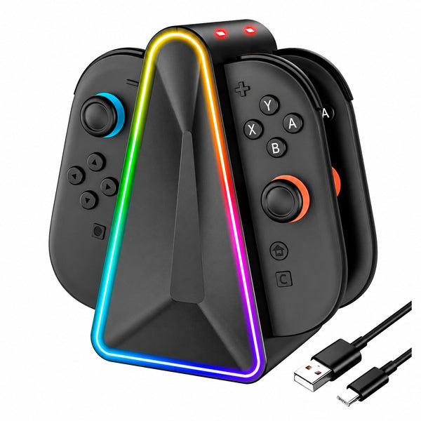 Estación de Carga RGB 4 en 1 para Nintendo Switch 2 Joypad