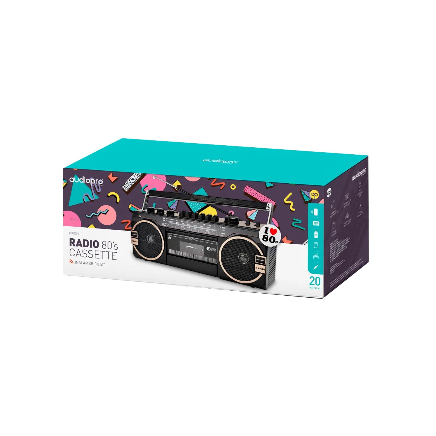 Radio Portatil Bluetooth Retro Con Cassette Usb Sd X-bass Audiopro Negro – imagen 4
