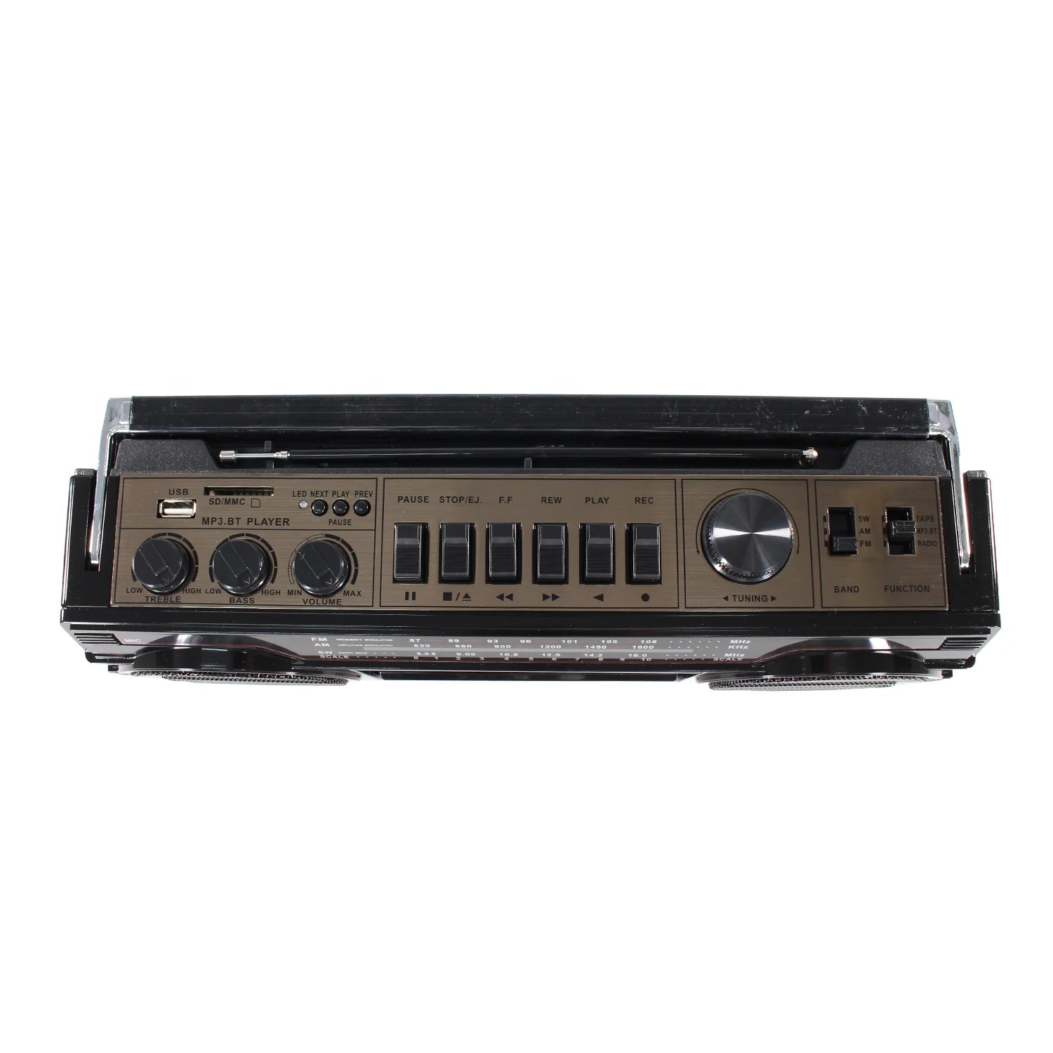 Radio Portatil Bluetooth Retro Con Cassette Usb Sd X-bass Audiopro Negro – imagen 3