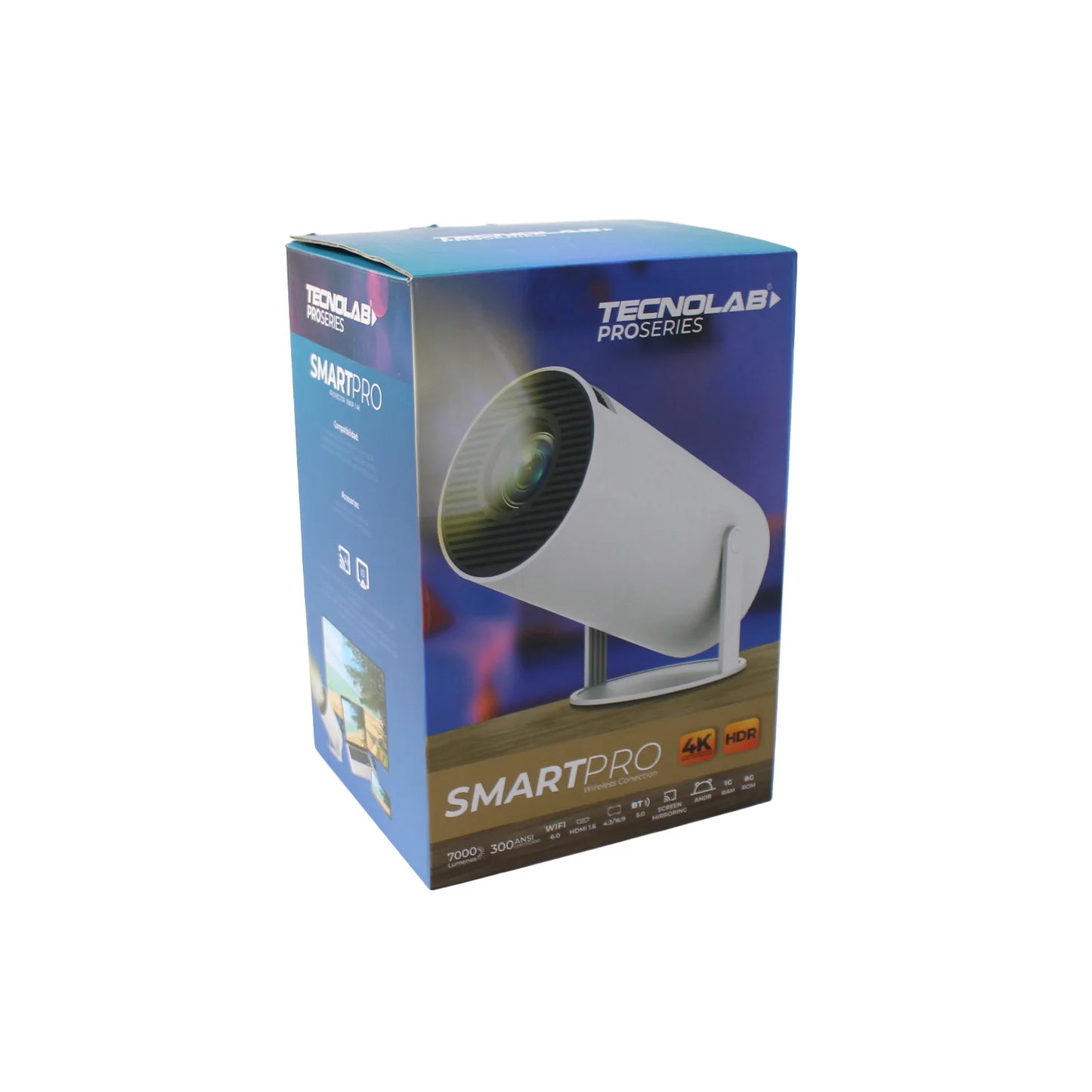 Proyector Tecnolab Smart Android 11 Wifi Bt 5.0 7000L 1080 4k Tl730 Negro – imagen 5