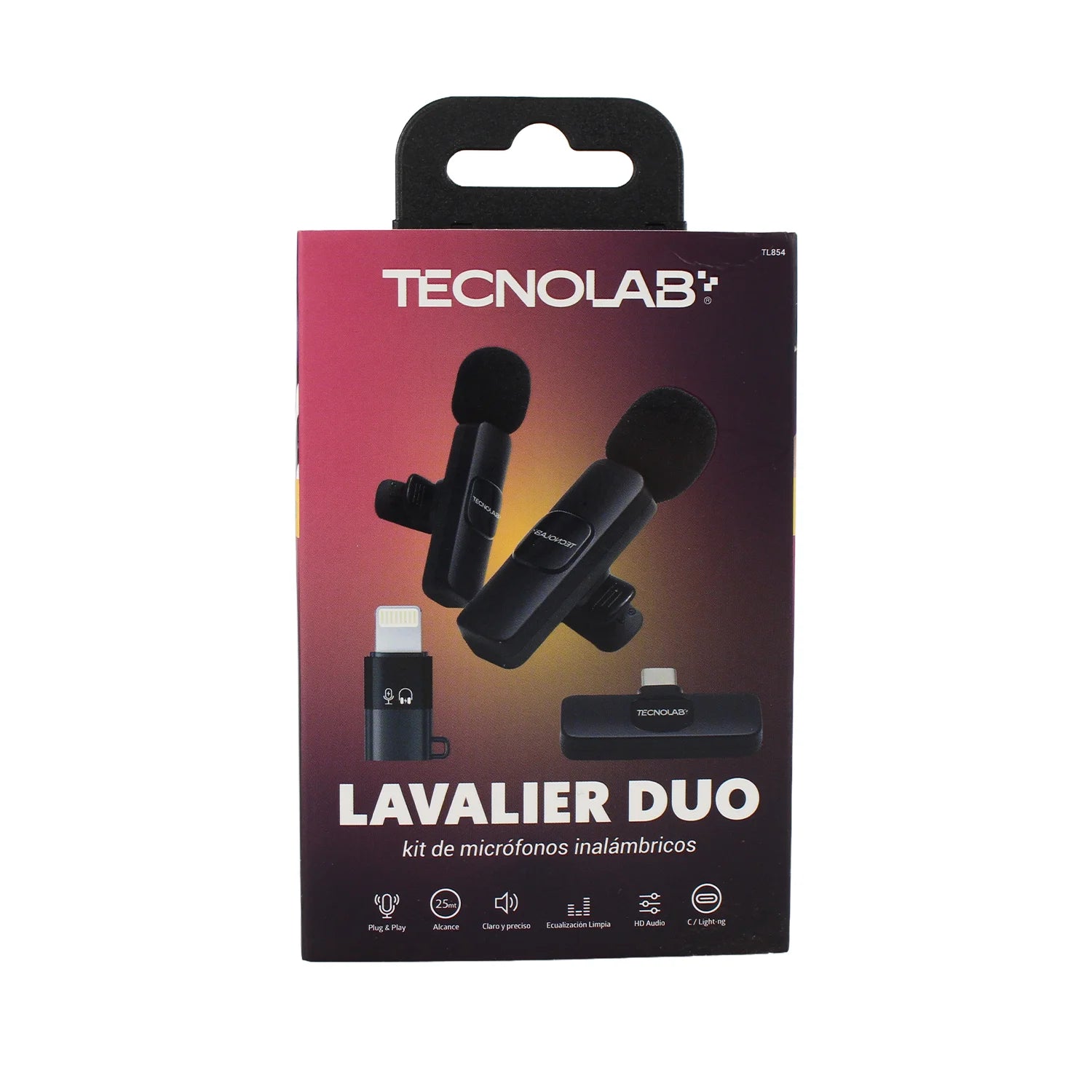 Kit 2 Microfono Lavalier Externo Tecnolab Dual Conexión Tl854 Negro – imagen 3