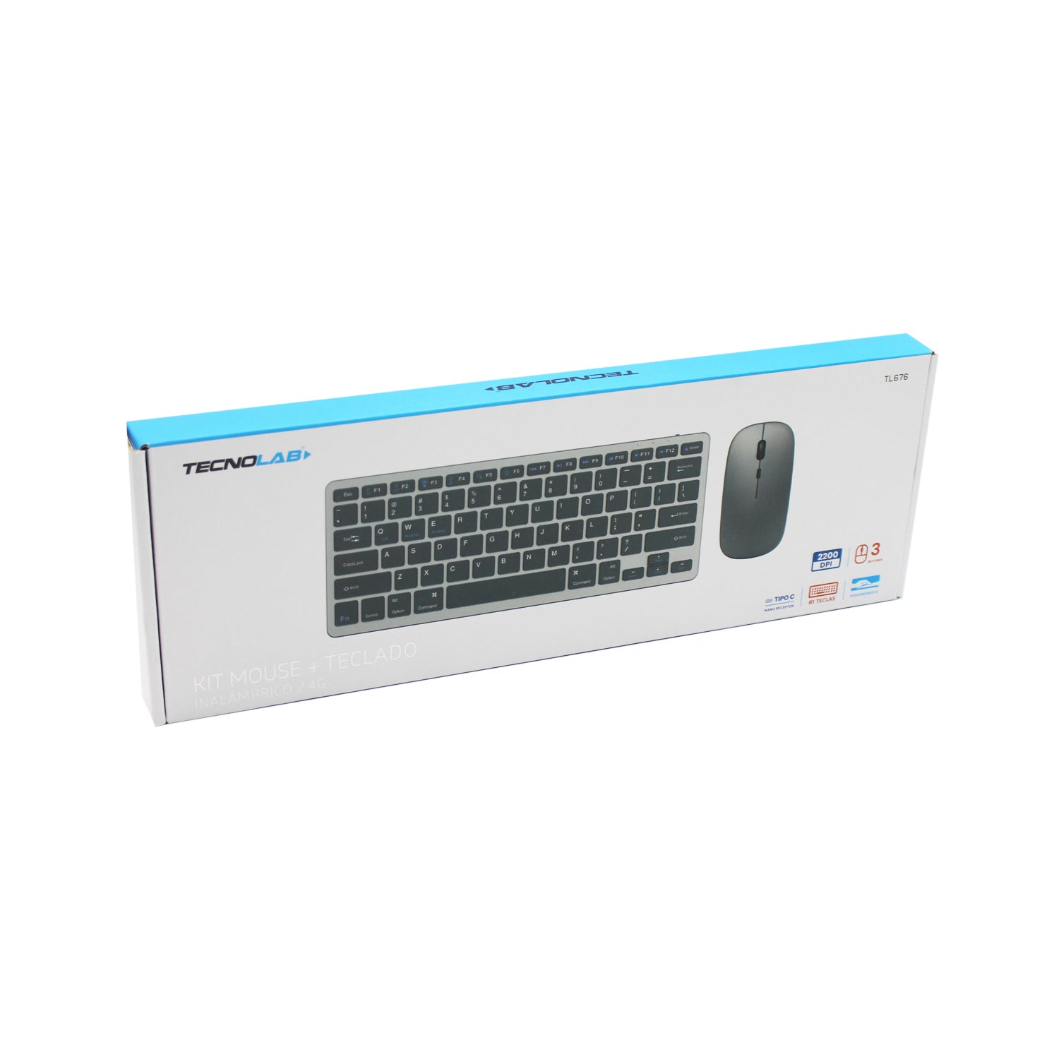 Kit Teclado + Mouse Inalámbrico Tecnolab Tl676 Dual Color Gris – imagen 2