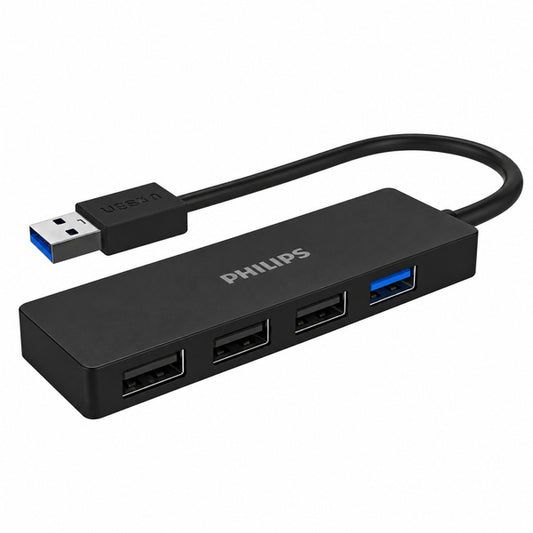 Hub Usb Philips SWR1704/70 4 Puertos 3.0 y 3 USB 2.0 Negro
