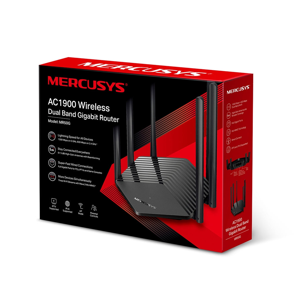 Router Mercusys Mr50g Ac1900 Dual Band 3x Rj45 1000mb/s – imagen 2