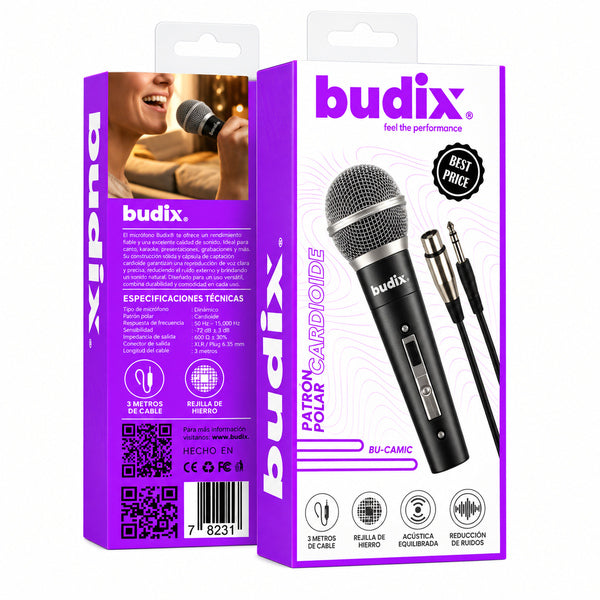 Microfono Dinamico Budix BU-CAMIC Negro