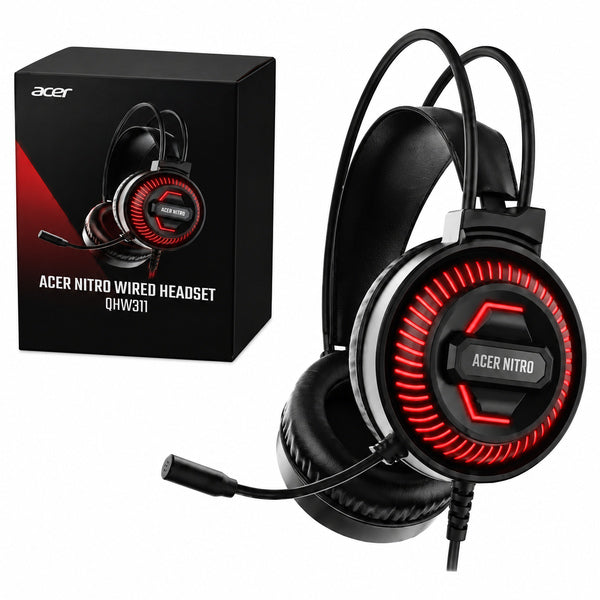 Audífonos Gamer Acer Nitro OHW311 Micrófono Conexión USB Negro