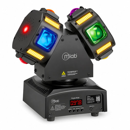 Luz Fiesta Robot Dual Moving Head 3 en 1 Láser + Strobe + 16 LED RGBW