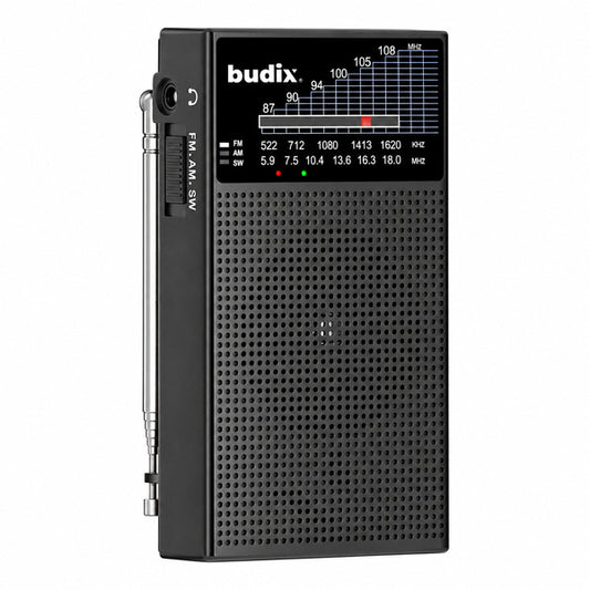 Radio Portatil Budix BU-FMRDO Led 3 Bandas Negro