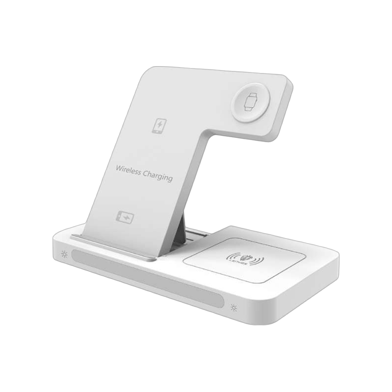 Cargador Soporte Inalámbrico 3 en 1 Lenyes Pw302 15w Blanco