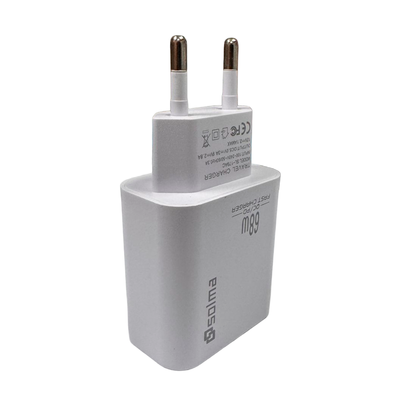 Cargador Carga Rapida Solma 68w Dual + Cable Tipo C Blanco – imagen 4
