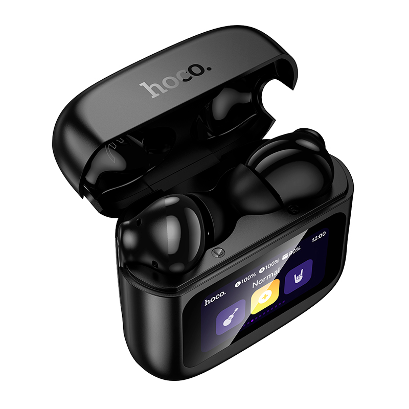 Audífonos Bluetooth Hoco Tws Eq14 Cool Con Pantalla Negro