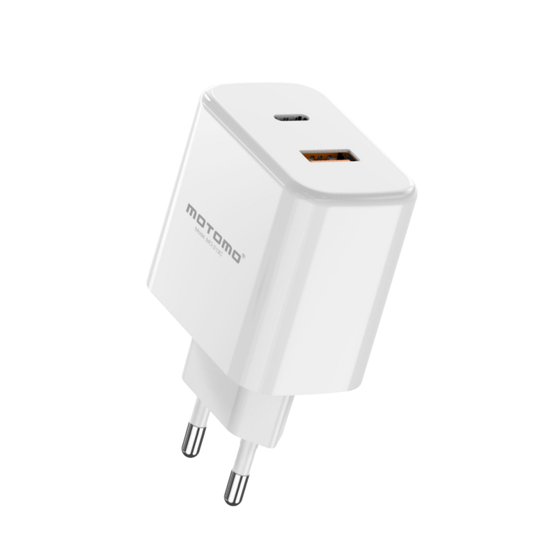 Cargador Rápido Motomo Mo-313c 25w Dual + Cable Tipo C Blanco